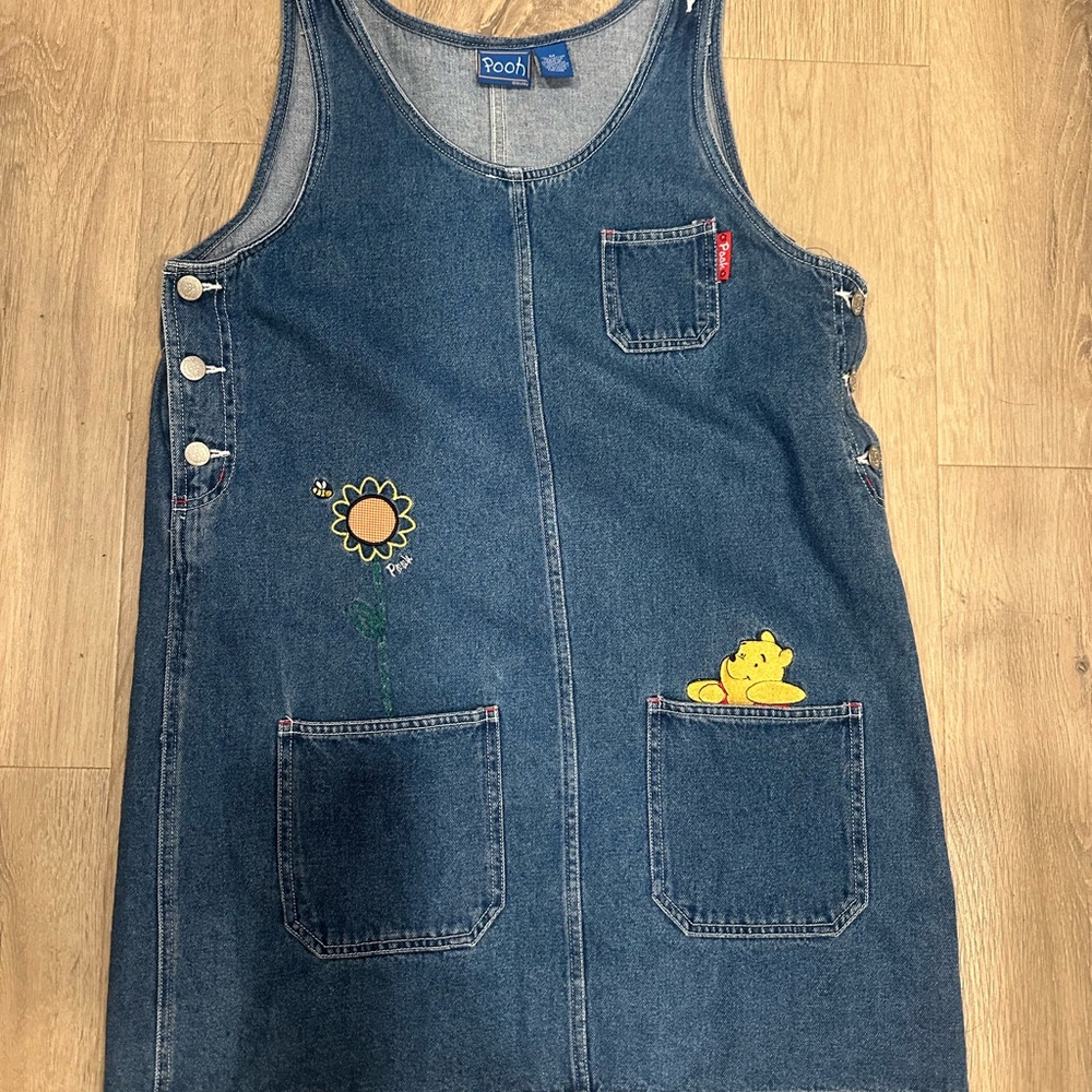 Denim Sleeveless Dress with Embroidered Details